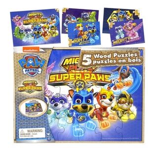 5 Paw Patrol "Super Paws” Wooden Puzzles